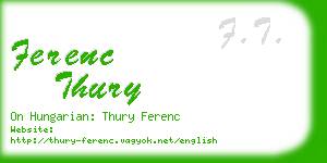 ferenc thury business card